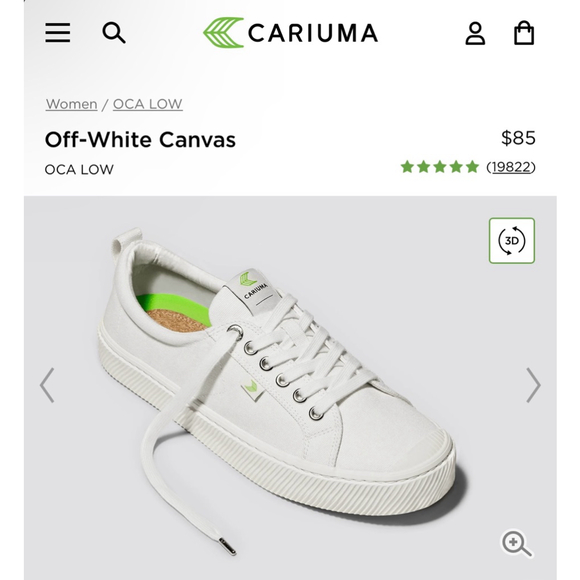 NWT Women’s Cariuma OCA Low Top Off White Canvas Sneaker 8 - Picture 2 of 12